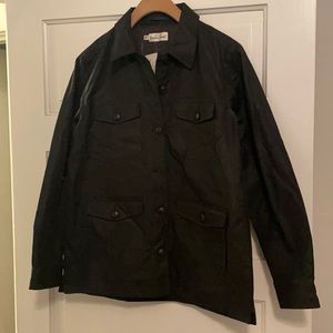 Brand new women’s sample waxed cotton button down coat